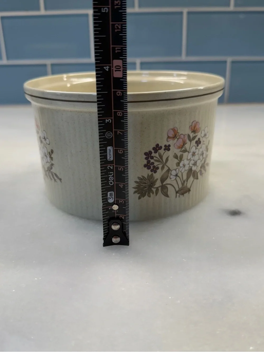 Royal Doulton Cream Floral Ceramic Ramekin with Pink and Purple Accents